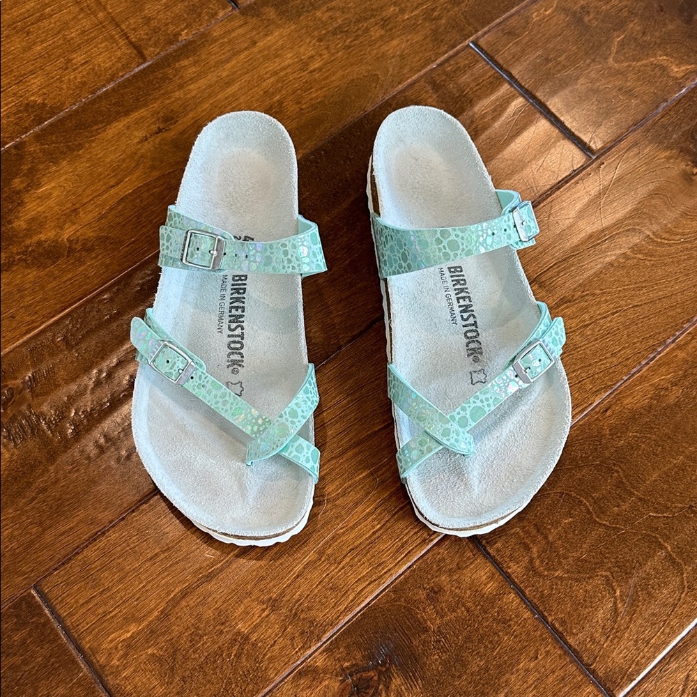 Birkenstock Light Green Sandals with Straps
